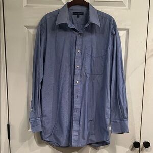 Tommy Hilfiger Blue and White Dress Shirt
